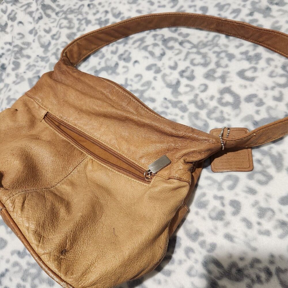 Frankie Johnnie Leather Handbag Size 12x8x5 Brown Shoulder Bag - Picture 8 of 16
